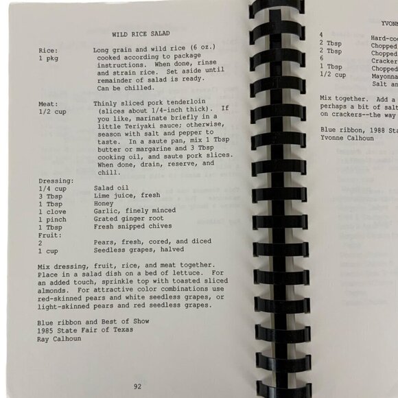 Pretty Faire Eats Cookbook by Dr Ray Calhoun Blue Ribbon Winners 1991 - Picture 9 of 14